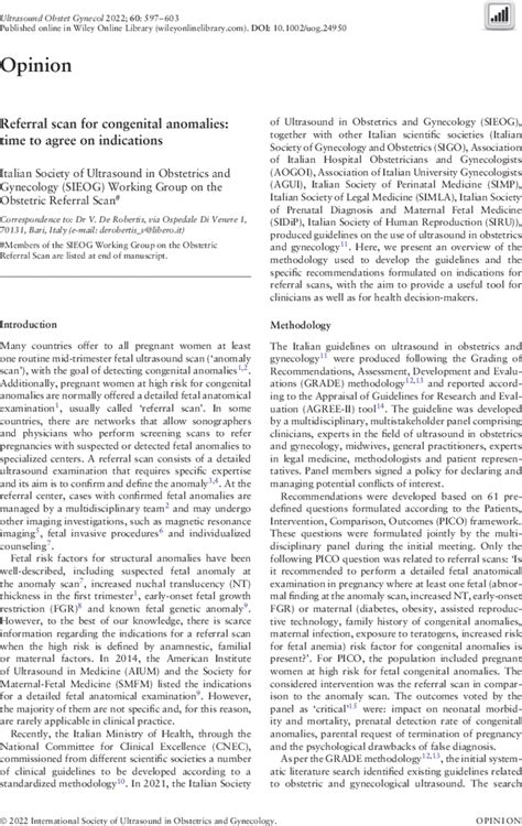 Referral scan for congenital anomalies: time to agree .